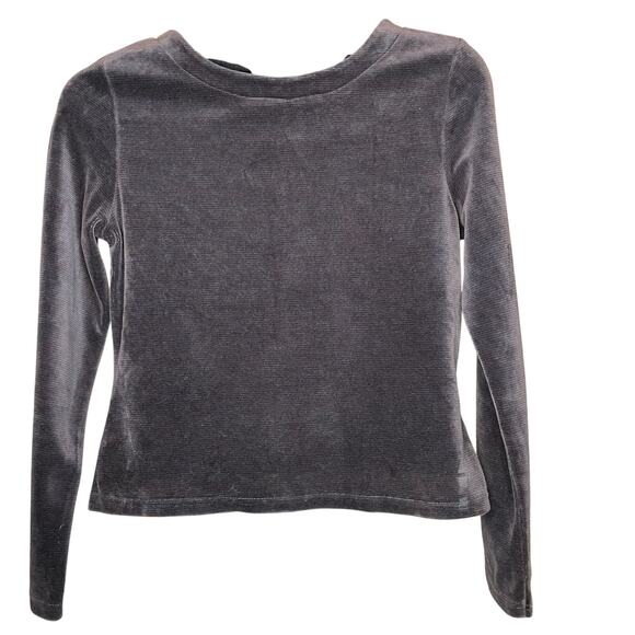 VTG Fornari Women’s Ribbed Velour Top Blue Rust Striped Long Sleeve Sz 3 (XS) - Picture 1 of 12
